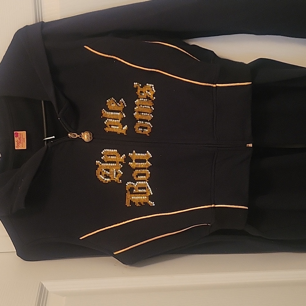 Apple Bottoms Black Jogger Set with Gold Detailing